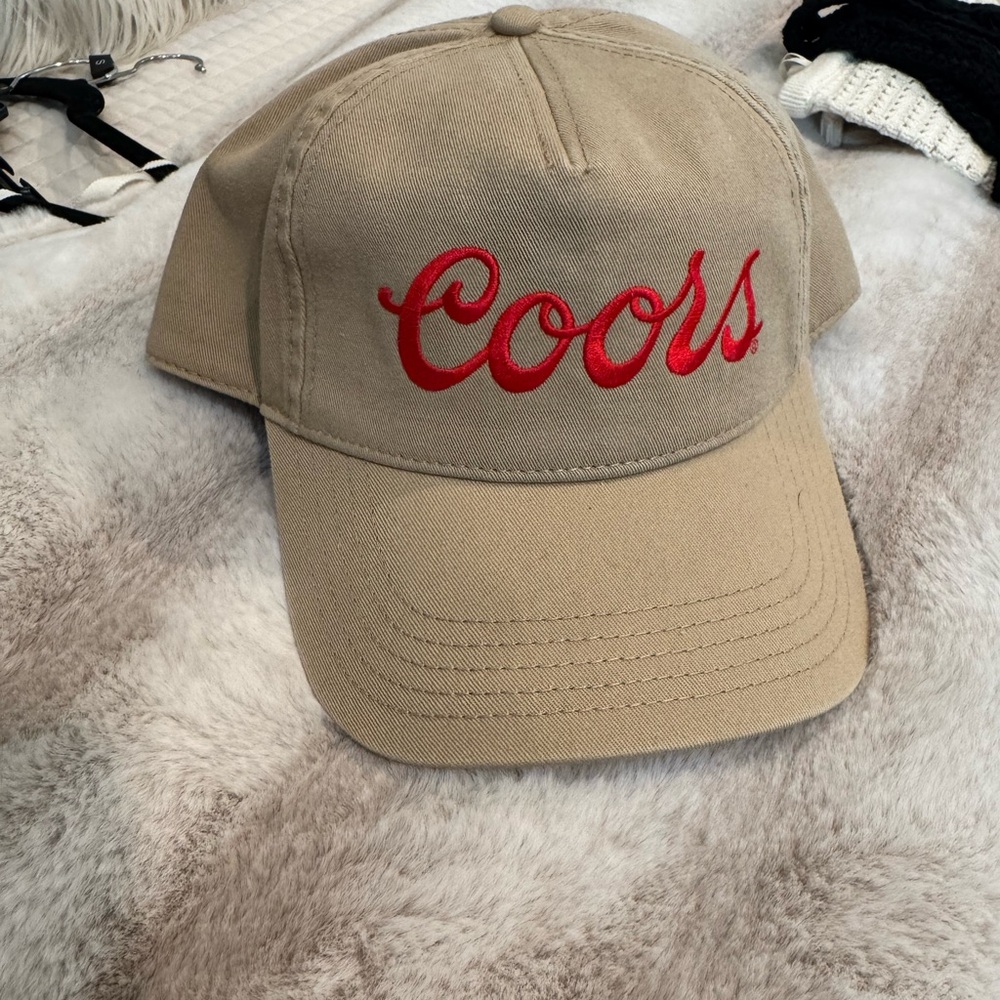 Coors Tan Baseball Cap with Red Logo